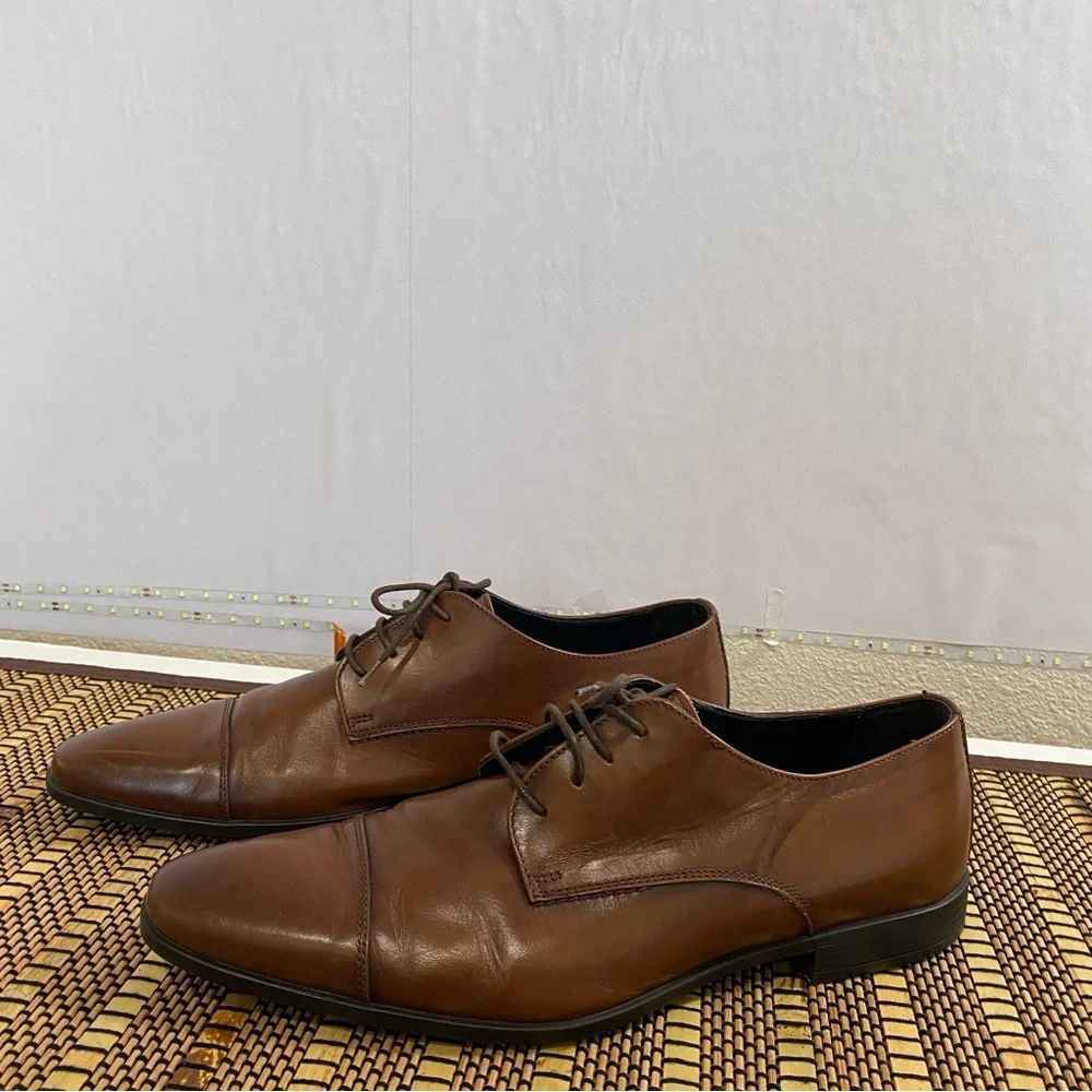 RAIL Brown Leather Cap Toe Oxford Dress Shoes Men’s EU‎ 43 / US 10 Made Romania